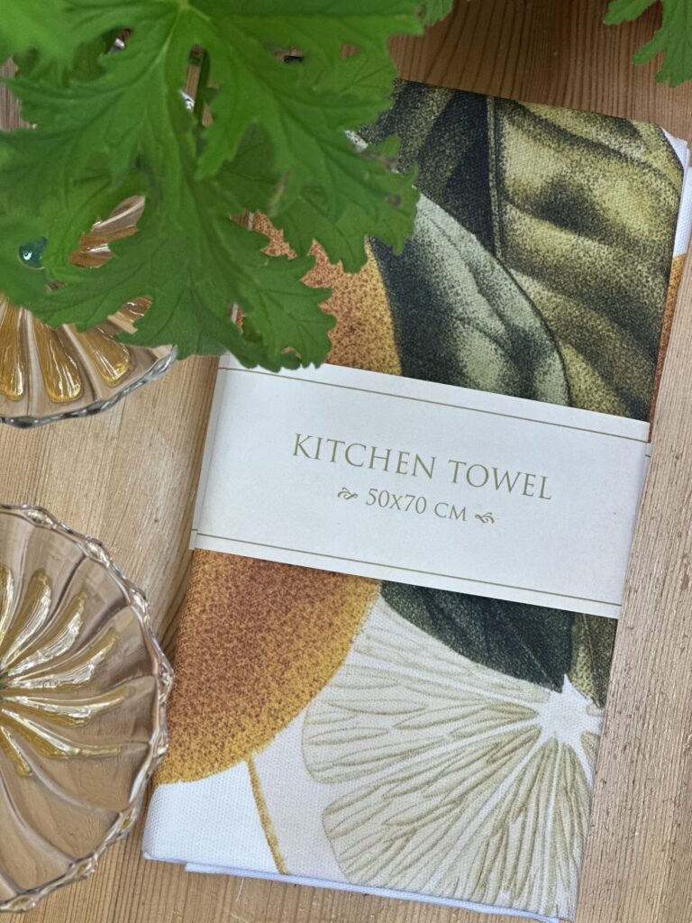 Kökshandduk Citron - Mönstrad bomullshandduk Med Citronmotiv