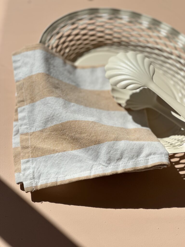 Tygservett Randig Gul