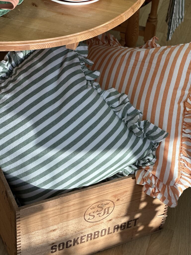 Kuddfodral Orange Randigt